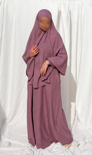 Essential Abaya + Free Scarf - Peony Purple