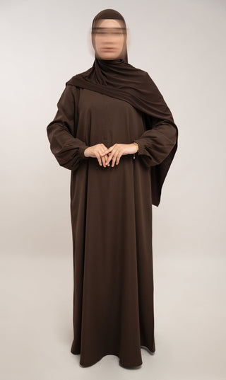 A-line abaya TAYMA - Deep Cacao