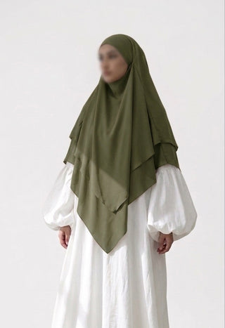 Dreilagiger Chiffonkhimar (Midi Size)