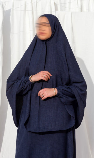 Essential Abaya + Free Scarf - Navy