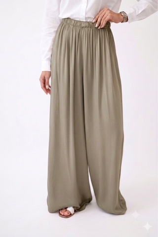 Lyocell Wide Leg Trousers