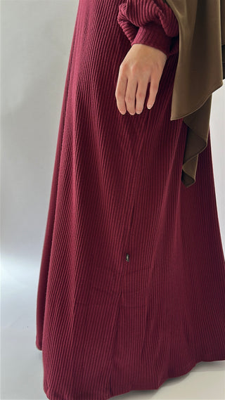 Luma Knit Abaya - Burgundy