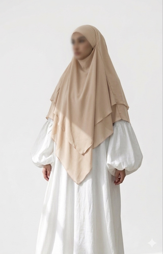 Dreilagiger Chiffonkhimar (Midi Size)