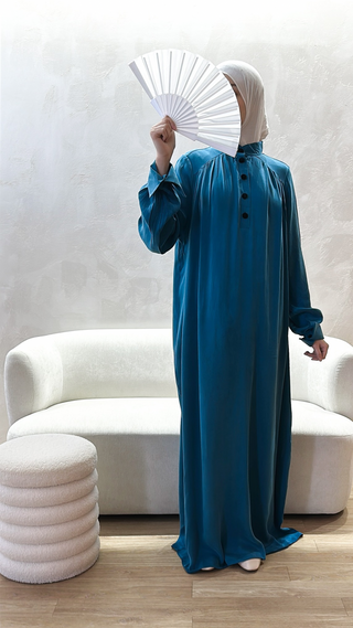 Jesenia Abaya (Cupro Silk) - Petrol