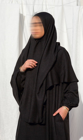 Essential Abaya + Free Scarf - Black