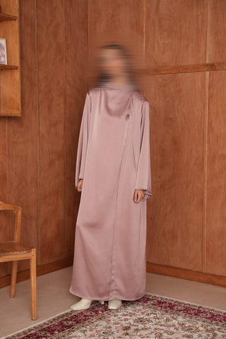 Satin Abaya Pearl