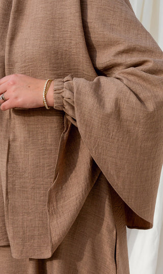 Essential Abaya + Free Scarf - Pure Taupe