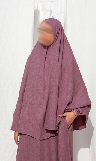 Essential Abaya + Free Scarf - Peony Purple