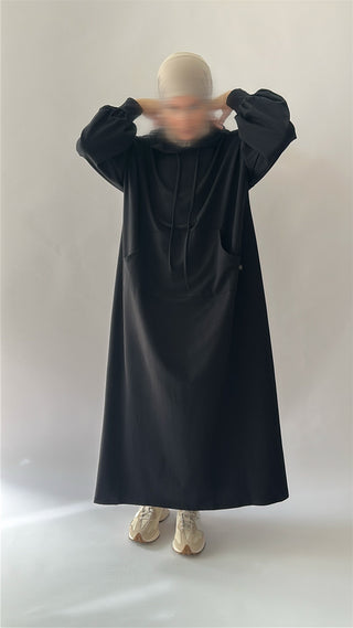 Oversize Cotton Hoodie - Black