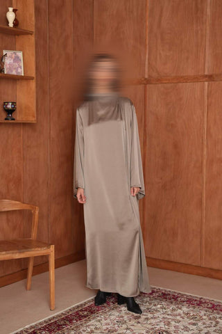 Satin Abaya Pearl