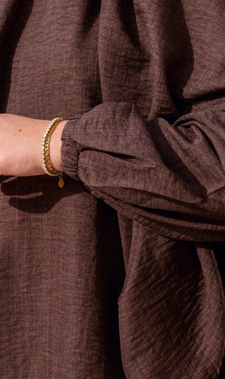 Essential Abaya + Free Scarf - Walnut