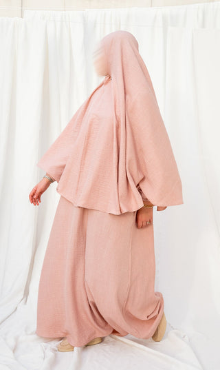 Essential Abaya + Free Scarf - Pink