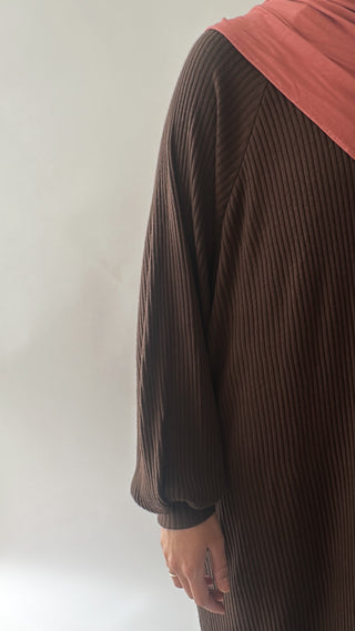 Luma Knit Abaya - Coffee