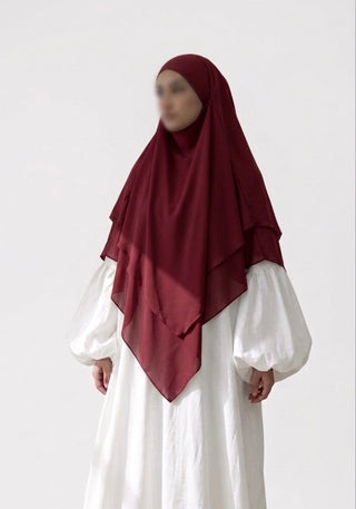 Dreilagiger Chiffonkhimar (Midi Size)