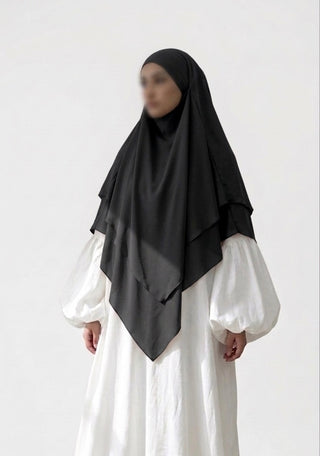 Dreilagiger Chiffonkhimar (Midi Size)