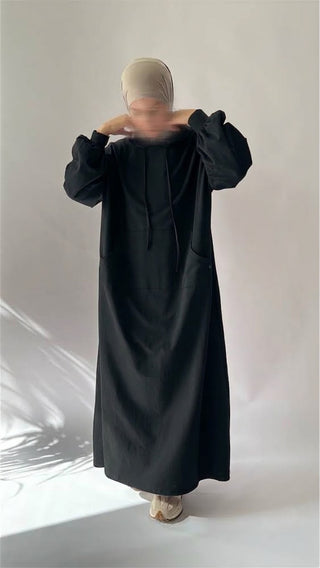 Oversize Cotton Hoodie - Black