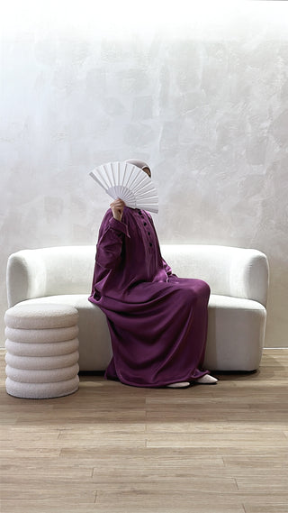 Jesenia Abaya (Cupro Silk) - Fuchsia