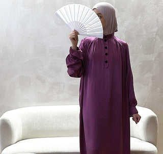 Jesenia Abaya (Cupro Silk) - Fuchsia