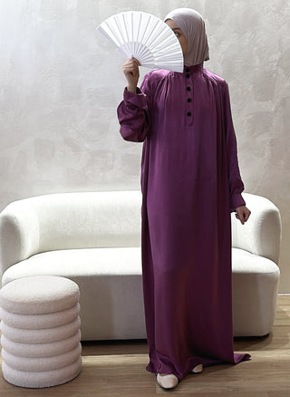 Jesenia Abaya (Cupro Silk) - Fuchsia