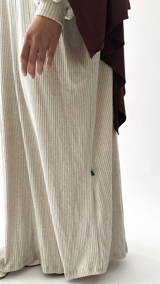 Luma Knit Abaya - Beige