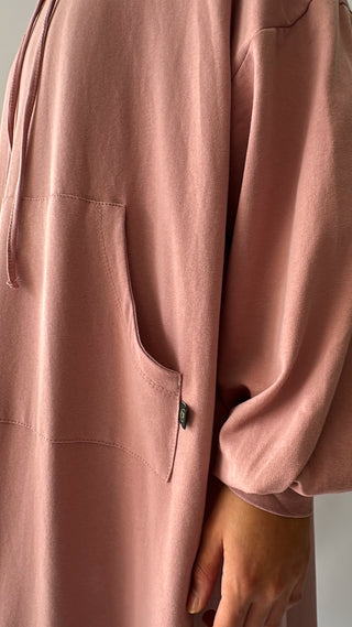 Oversize Cotton Hoodie - Dusty Pink