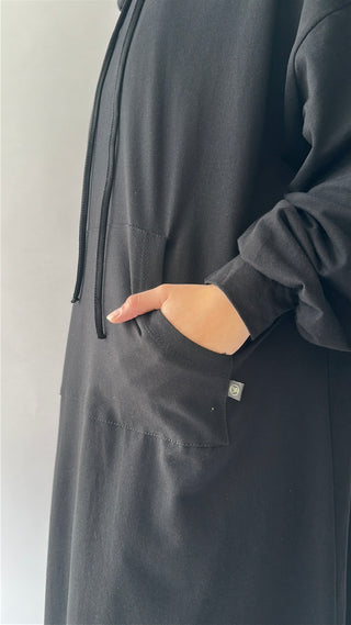 Oversize Cotton Hoodie - Black