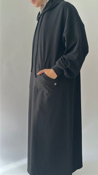 Oversize Cotton Hoodie - Black
