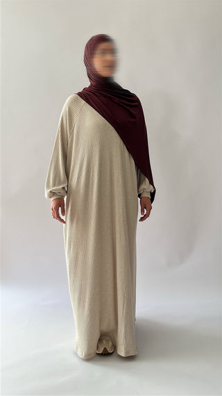 Luma Knit Abaya - Beige