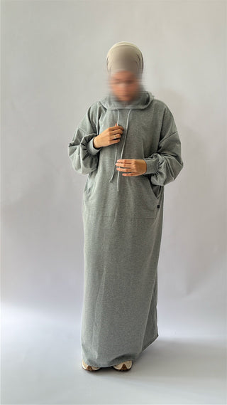 Oversized Cotton Hoodie - Grey