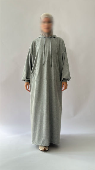 Oversized Cotton Hoodie - Grey