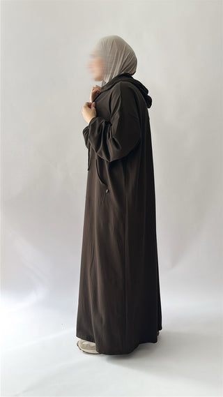 Oversized Cotton Hoodie - Coffee
