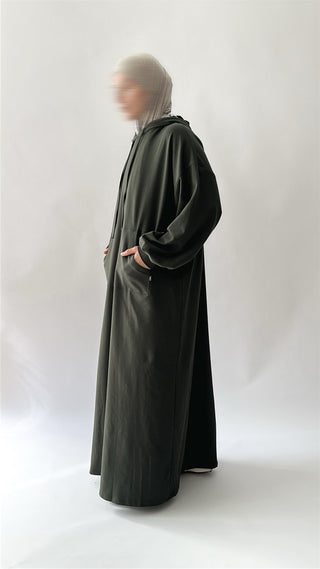 Oversize Cotton Hoodie - Olive